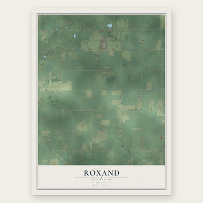 Roxand, Michigan map print, the full design