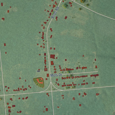 Close-up of the map of Ruby, Michigan print showing street and building detail