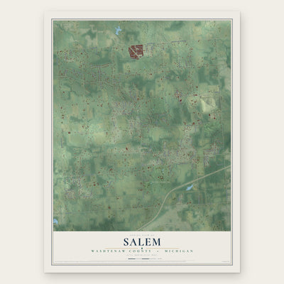 Salem, Washtenaw County, Michigan map print, the full design