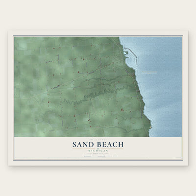 Sand Beach, Michigan map print, the full design