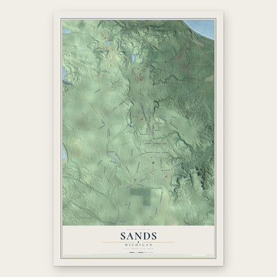 Sands, Michigan map print, the full design