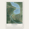Sanford, Michigan map print, the full design
