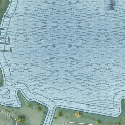 Close-up of the map of Saugatuck, Michigan print showing street and building detail