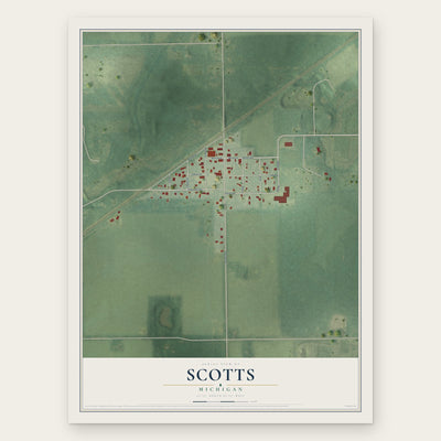 Scotts, Michigan map print, the full design