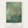 Scottville, Michigan map print, the full design