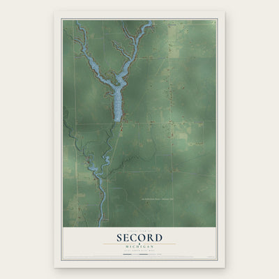 Secord, Michigan map print, the full design