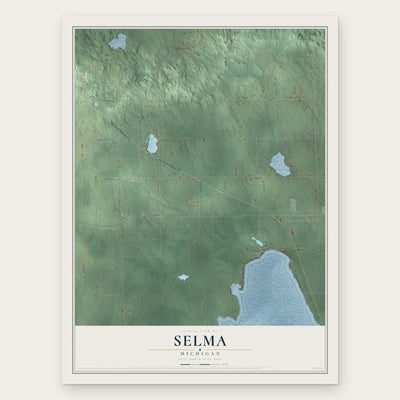 Selma, Michigan map print, the full design