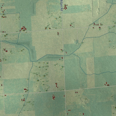 Close-up of the map of Sheridan, Huron County, Michigan print showing street and building detail