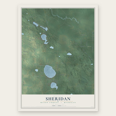 Sheridan, Mason County, Michigan map print, the full design