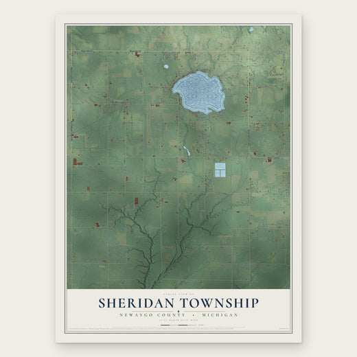 Sheridan Township, Newaygo County, Michigan map print, the full design