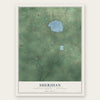 Sheridan, Newaygo County, Michigan map print, the full design