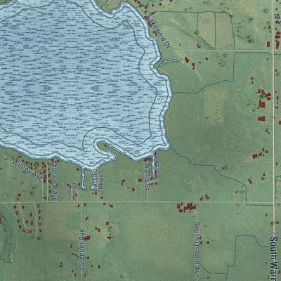 Close-up of the map of Sheridan, Newaygo County, Michigan print showing street and building detail