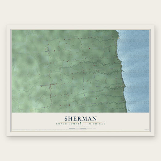 Sherman, Huron County, Michigan map print, the full design