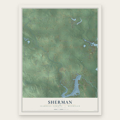 Sherman, Isabella County, Michigan map print, the full design