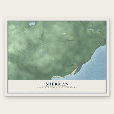 Sherman, Keweenaw County, Michigan map print, the full design