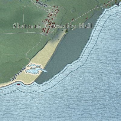 Close-up of the map of Sherman, Keweenaw County, Michigan print showing street and building detail