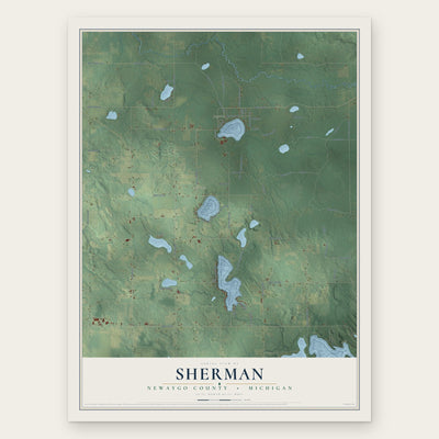 Sherman, Newaygo County, Michigan map print, the full design