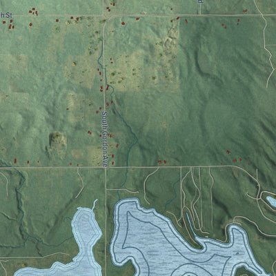 Close-up of the map of Sherman, Newaygo County, Michigan print showing street and building detail