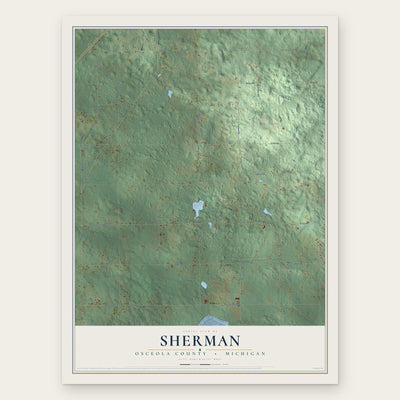 Sherman, Osceola County, Michigan map print, the full design