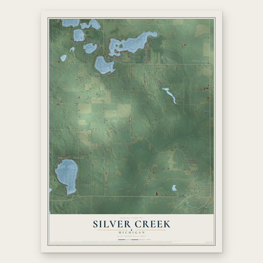Silver Creek, Michigan map print, the full design