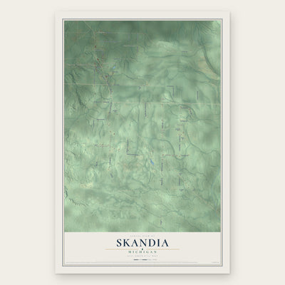 Skandia, Michigan map print, the full design