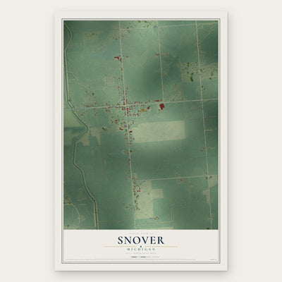 Snover, Michigan map print, the full design