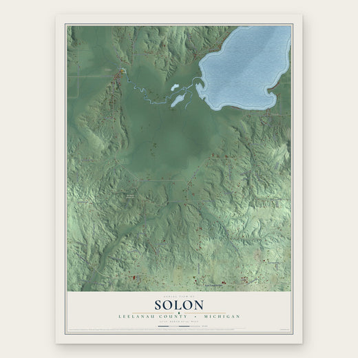 Solon, Leelanau County, Michigan map print, the full design