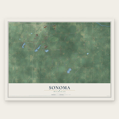 Sonoma, Michigan map print, the full design