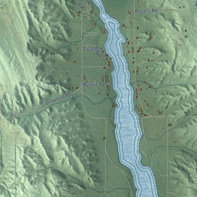 Close-up of the map of South Arm, Michigan print showing street and building detail