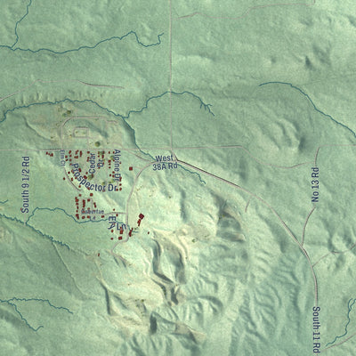 Close-up of the map of South Branch, Wexford County, Michigan print showing street and building detail