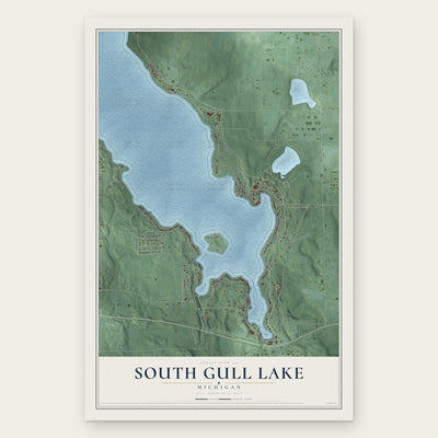 South Gull Lake, Michigan map print, the full design