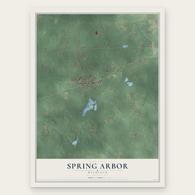Spring Arbor, Michigan map print, the full design