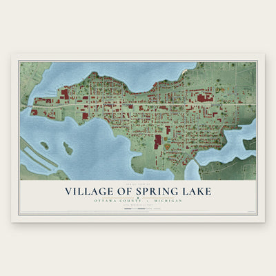 Spring Lake, Michigan map print, the full design