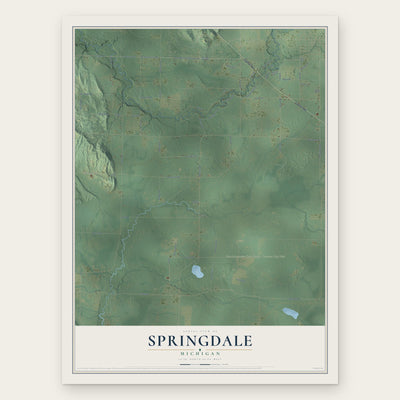 Springdale, Michigan map print, the full design