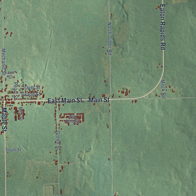 Close-up of the map of Springport, Jackson County, Michigan print showing street and building detail