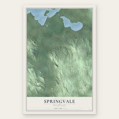 Springvale, Michigan map print, the full design