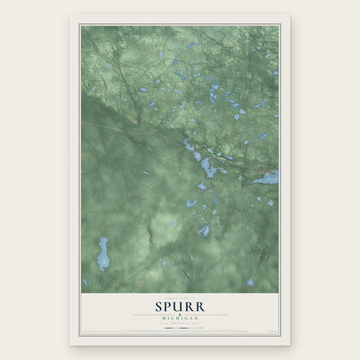 Spurr, Michigan map print, the full design