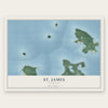 St. James, Michigan map print, the full design