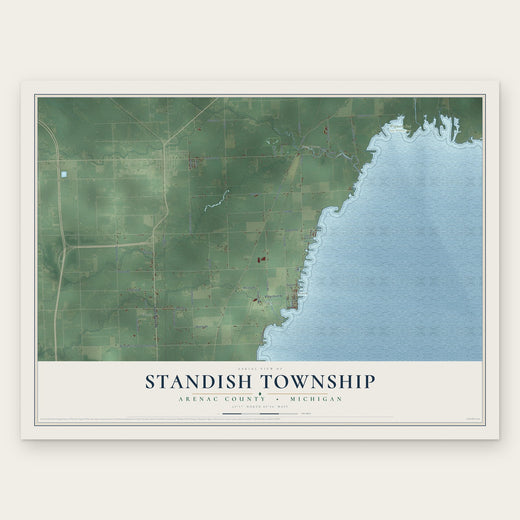 Standish Township, Michigan map print, the full design