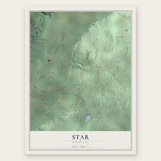 Star, Michigan map print, the full design