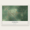 Sterling, Michigan map print, the full design