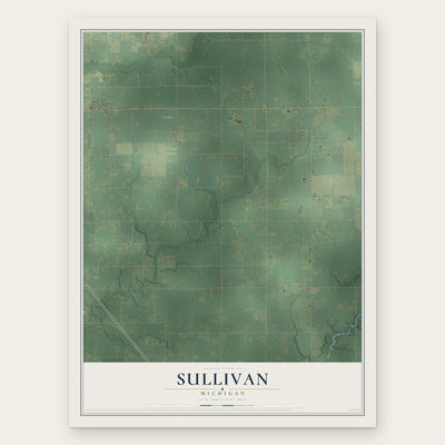 Sullivan, Michigan map print, the full design