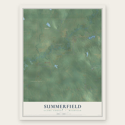 Summerfield, Clare County, Michigan map print, the full design