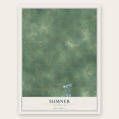 Sumner, Michigan map print, the full design