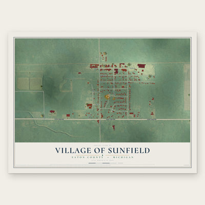 Sunfield, Michigan map print, the full design