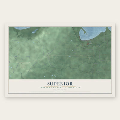 Superior, Chippewa County, Michigan map print, the full design