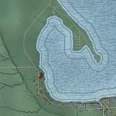 Close-up of the map of Superior, Chippewa County, Michigan print showing street and building detail
