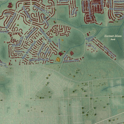 Close-up of the map of Superior, Washtenaw County, Michigan print showing street and building detail