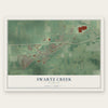 Swartz Creek, Michigan map print, the full design
