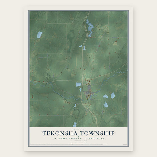 Tekonsha Township, Michigan map print, the full design